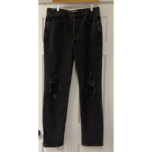 Free People We The Free The Lasso High Waisted Straight Leg Charcoal Jeans Sz 30 - Picture 2 of 9